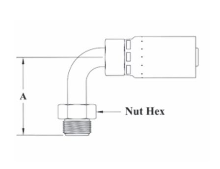 T20-4X4 by Couplamatic | T Series Coupling | 1/4" Hose ID x 7/16x24 Thread Size Inverted Male | 90° Elbow | Trivalent Zinc Plating | Pack of 10