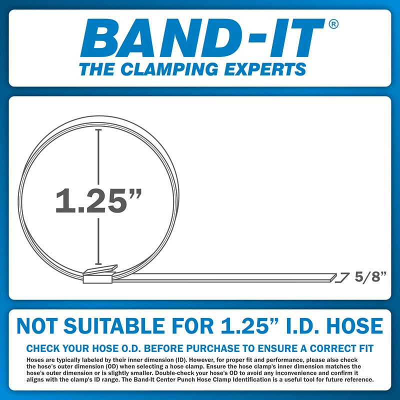 T30069-CP0599-20 by Band-It | Center Punch Clamps & Installation Tool Kit | 1.25" ID | 5/8" Width | 0.025" Thickness | Galvanized Carbon Steel | 20/Box