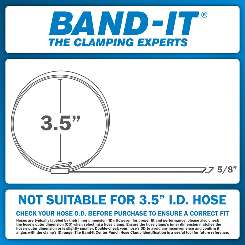 T30069-CP1499-10 by Band-It | Center Punch Clamps & Installation Tool Kit | 3.5" ID | 5/8" Width | 0.025" Thickness | Galvanized Carbon Steel | 10/Box