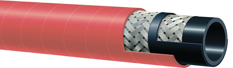 T343AH100X50 Alfagomma by Kuriyama | T343AH Series | Refinery Steam Hose | 1" ID | 1.50" OD | 270 PSI | Red | 50ft Length