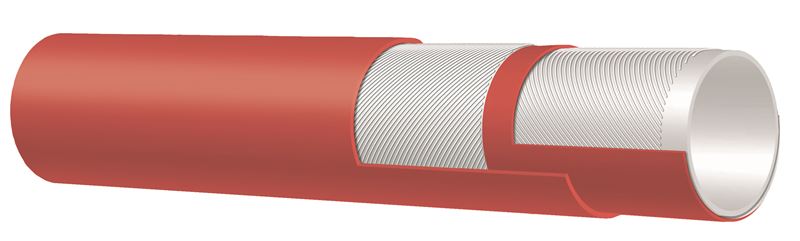 T350LH075X200 Alfagomma by Kuriyama | Premium Paper Mill/Creamery Wash Down Hose | No Nozzle | Red | 3/4" ID | 1.22" OD | 225 PSI | 200ft Length