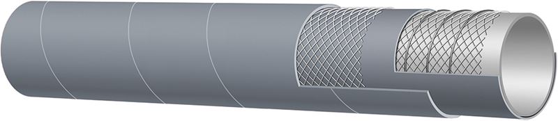 T400LB200X100 Alfagomma by Kuriyama | Evolution Series | FDA Multi Food Suction & Discharge Hose | 2" ID | 2.48" OD | 150 PSI | Grey | 100ft Length