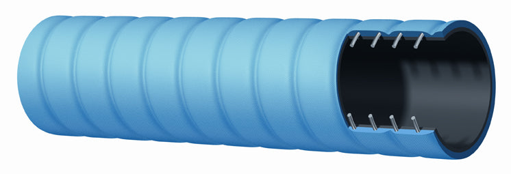 T606AE400X100 Alfagomma by Kuriyama | T606AE Series | Corrugated Petroleum Suction & Discharge Arctic Hose | 4" ID | 4.57" OD | 150 PSI | Blue | 100ft Length