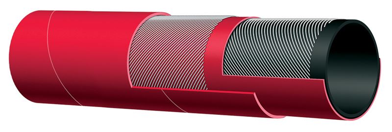 T650AH150X100 Alfagomma by Kuriyama | T650AH Series | Oil Discharge Hose | 1-1/2" ID | 1.97" OD | 150 PSI | Red | 100ft Length