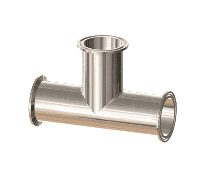 T7MP-075PM Dixon Valve 3/4" 316L Stainless Steel High Purity BioPharm Clamp x Clamp x Clamp Tee with a PM finish - SF4