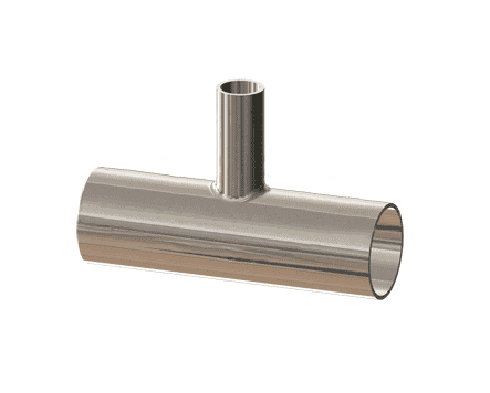 T7RWWW-200150PL Dixon Valve 2" x 1-1/2" 316L Stainless Steel High Purity BioPharm Weld x Weld x Weld Reducing Tee with a PL finish - SF1