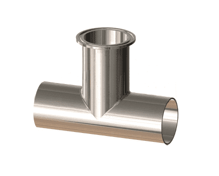 T7WWM-400PM Dixon Valve 4" 316L Stainless Steel High Purity BioPharm Weld x Weld x Clamp Tee with a PM finish - SF4