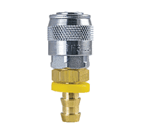 TF1513 by ZSi-Foster | Quick Disconnect | TF Series | 1/4" Automatic Socket | 1/4" ID | Push-On Hose Stem | Brass/Steel