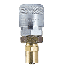 TFSB54 by ZSi-Foster | Quick Disconnect | TF4 Series | 3/8" Automatic Socket | 1/4" ID x 9/16" OD | Reusable Hose End | Brass/Steel