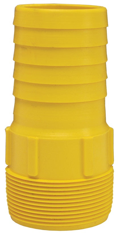 THN20 by Dixon Valve | Male Tubing Insert | 1-1/2" Hose ID x 1-1/2" Male NPT | Yellow | Nylon