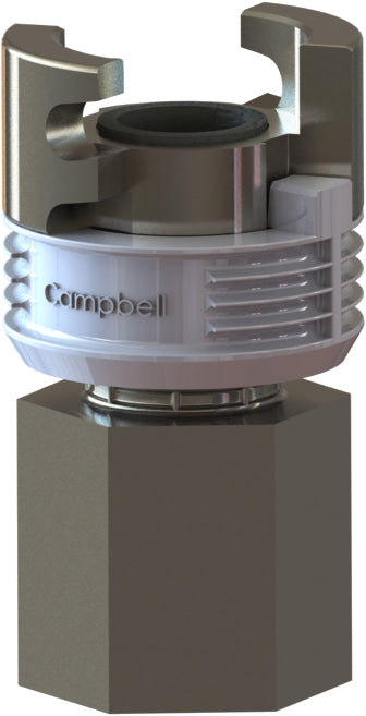 TLF-2 by Campbell Fittings | Double-Lock Coupling | Thor interchange | 1/2" Female NPT Thread x 1/2" Thor Interchange | Straight | Plated Steel
