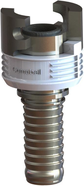 TLH-2L by Campbell Fittings | Double-Lock Coupling | Thor interchange | with Locking Sleeve | 1/2" Hose Barb x 1/2" Thor Interchange | Straight | Plated Steel