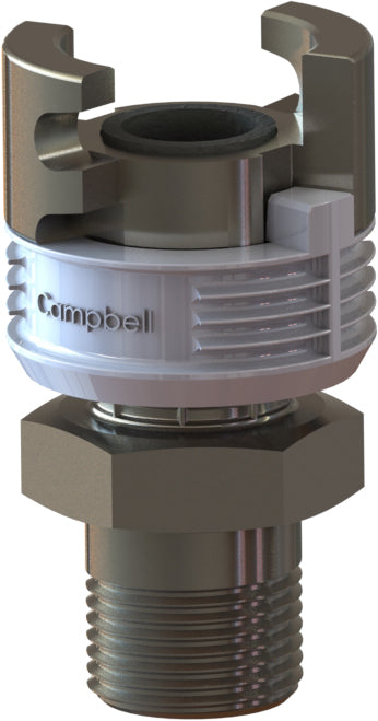 TLM-3 by Campbell Fittings | Double-Lock Coupling | Thor interchange | 3/4" Male NPT Thread x 3/4" Thor Interchange | Straight | Plated Steel