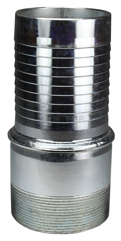 TM64-42 by Dixon Valve | Special Holedall® External Swage Stem | Use with F64-Z Ferrule | Tubular Type | 4" Male NPT x 4" Hose Barb | Carbon Steel
