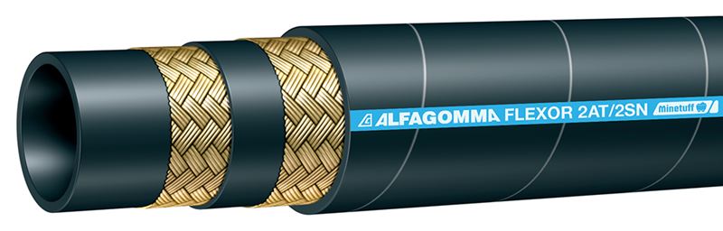 TR2MT-04 Alfagomma by Kuriyama | TR2MT Series | SAE 100 R2AT/R2S | Minetuff Hydraulic Hose | 2-Wire Braid | 1/4" ID | 0.57" OD | 5800 PSI