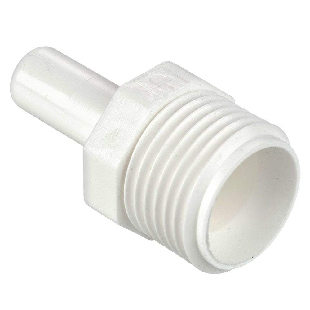 AW6TAF8-MG by Parker | TrueSeal™ Accessories | 3/8" Tube Faucet Adapter x 1/2-14" Male NPSM Thread | 1.65" Length | Straight | White | Acetal