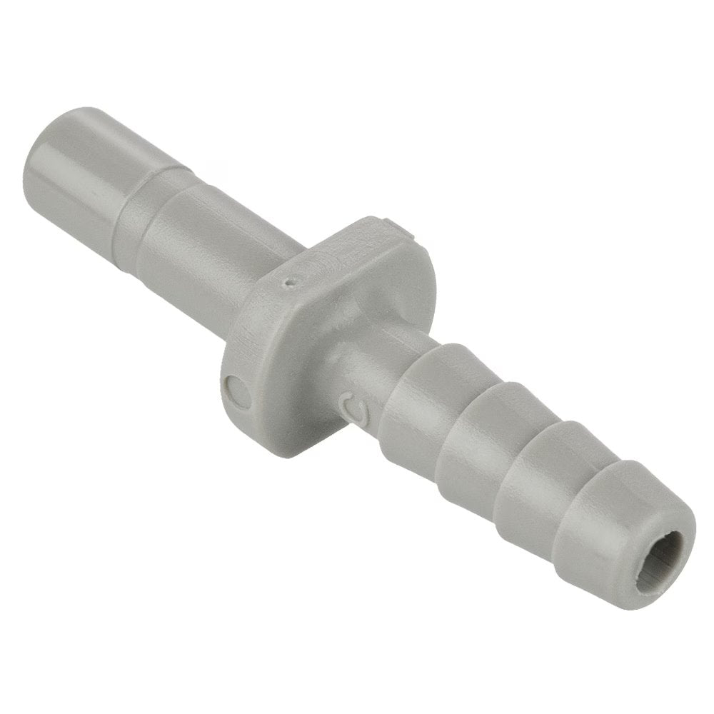 A4TCB4 by Parker | TrueSeal™ Accessories | 1/4" Tube Stem Connector x 1/4" Barb | 1.67" Length | Straight | Grey | Acetal
