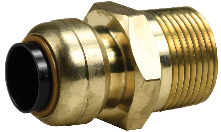 U116 by Dixon Valve | Tectite™ by Apollo® | Push to Connect Fitting | Reducing Male Connector | 3/4" Male NPT x 1" Tube Size | Forged Brass