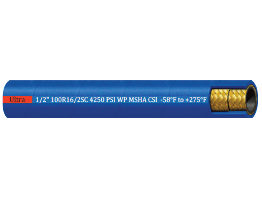 1/4" ULTRA R16 by Couplamatic | Import Ultra Two Wire Hi-Pressure | High/Low Temp Hydraulic Hose | 100R16/DIN 2SC | 1/4" ID | 500ft