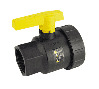 UV200FP by Banjo | Spinweld Single Union Ball Valve | 2" Female NPT x 2" Female NPT | 2" Opening Thru Ball | 300 PSI | Polypropylene