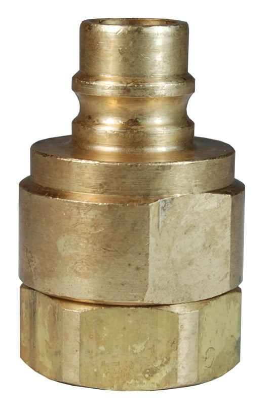 V2F2-B by Dixon Valve | Hydraulic Quick Disconnect Coupling | V-Series | 1/4" Female NPTF x 1/4" MIL-C-51234 Valved | Plug | Brass