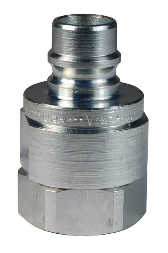 V4F6 by Dixon Valve | Hydraulic Quick Disconnect Coupling | V-Series | 3/4" Female NPTF x 1/2" MIL-C-51234 Valved | Plug | Steel