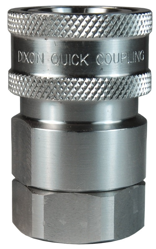 6VF6-SS by Dixon Valve | Hydraulic Quick Disconnect Coupling | V-Series | 3/4" Female NPTF x 3/4" MIL-C-51234 Valved | Socket | Nitrile Seal | 316 Stainless Steel