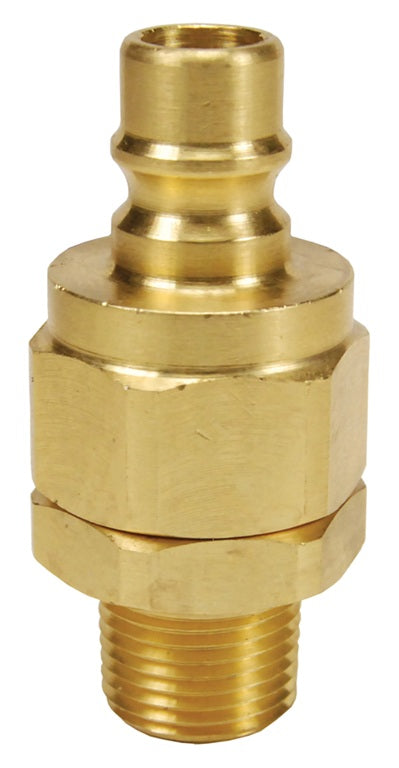 V10M10-B by Dixon Valve | Hydraulic Quick Disconnect Coupling | V-Series | 1-1/4" Male NPTF x 1-1/4" MIL-C-51234 Valved | Plug | Brass