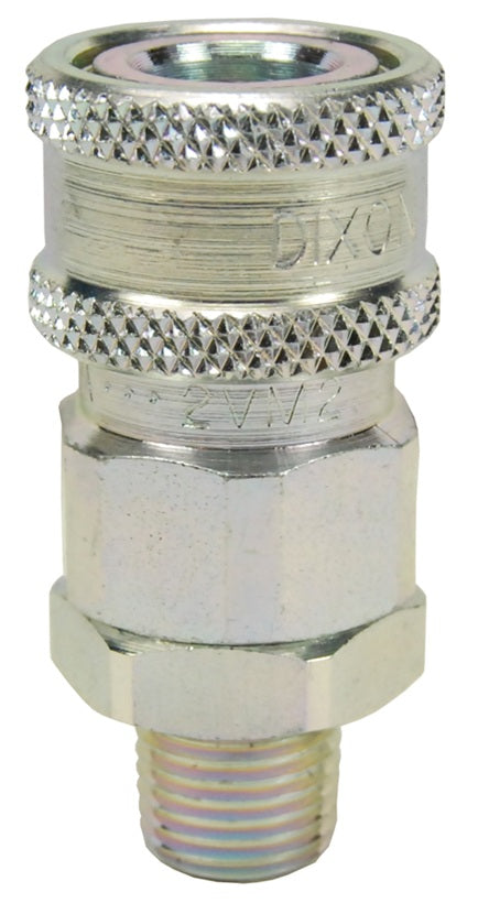 6VJM6 by Dixon Valve | Hydraulic Quick Disconnect Coupling | V-Series | 3/4" Male JIC x 3/4" MIL-C-51234 Valved | Socket | Nitrile Seal | Steel