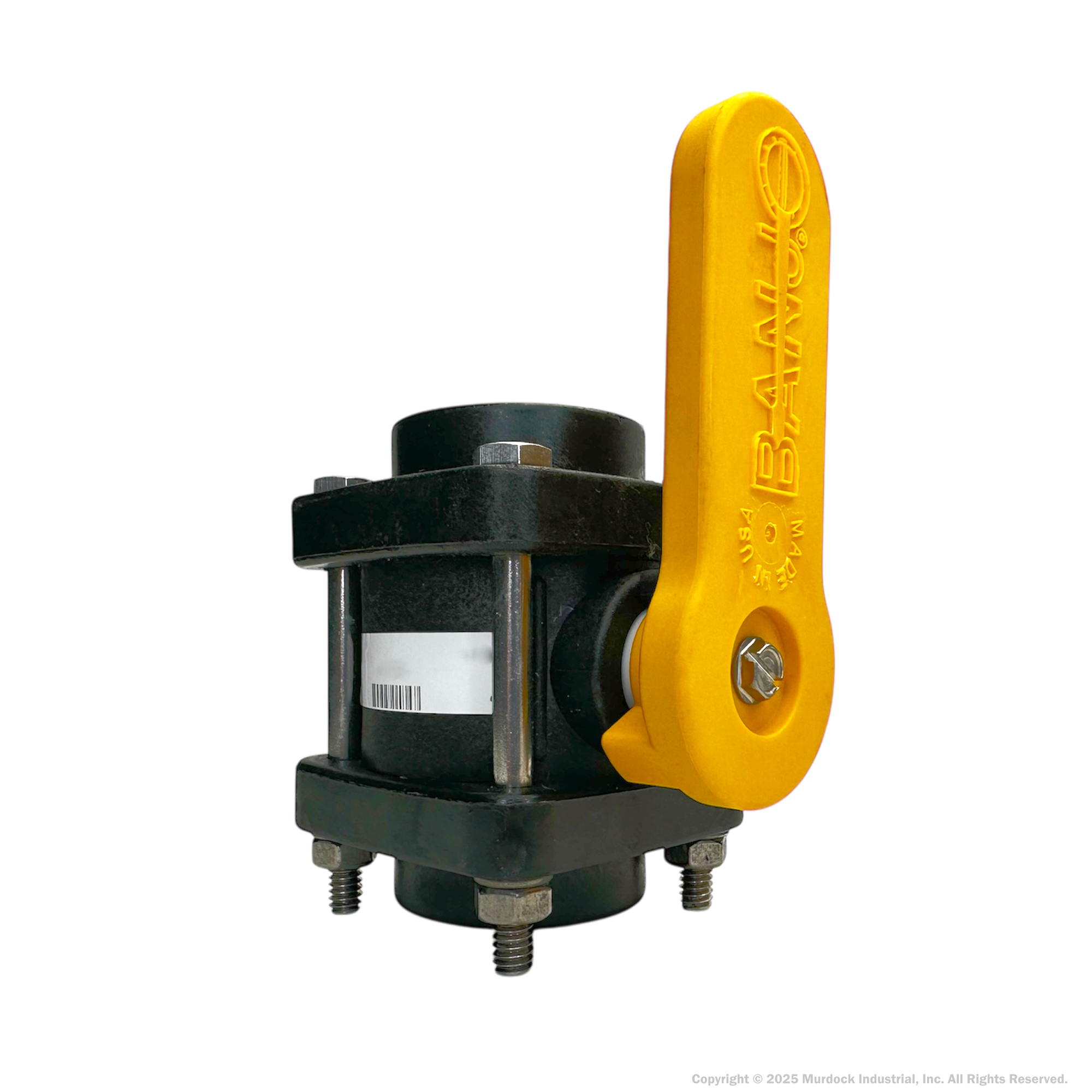 V125 by Banjo | 4 Bolt Ball Valve | Standard Port | 1-1/4" Female NPT x 1-1/4" Female NPT | Opening Thru Ball: 1" | 300 PSI | Polypropylene