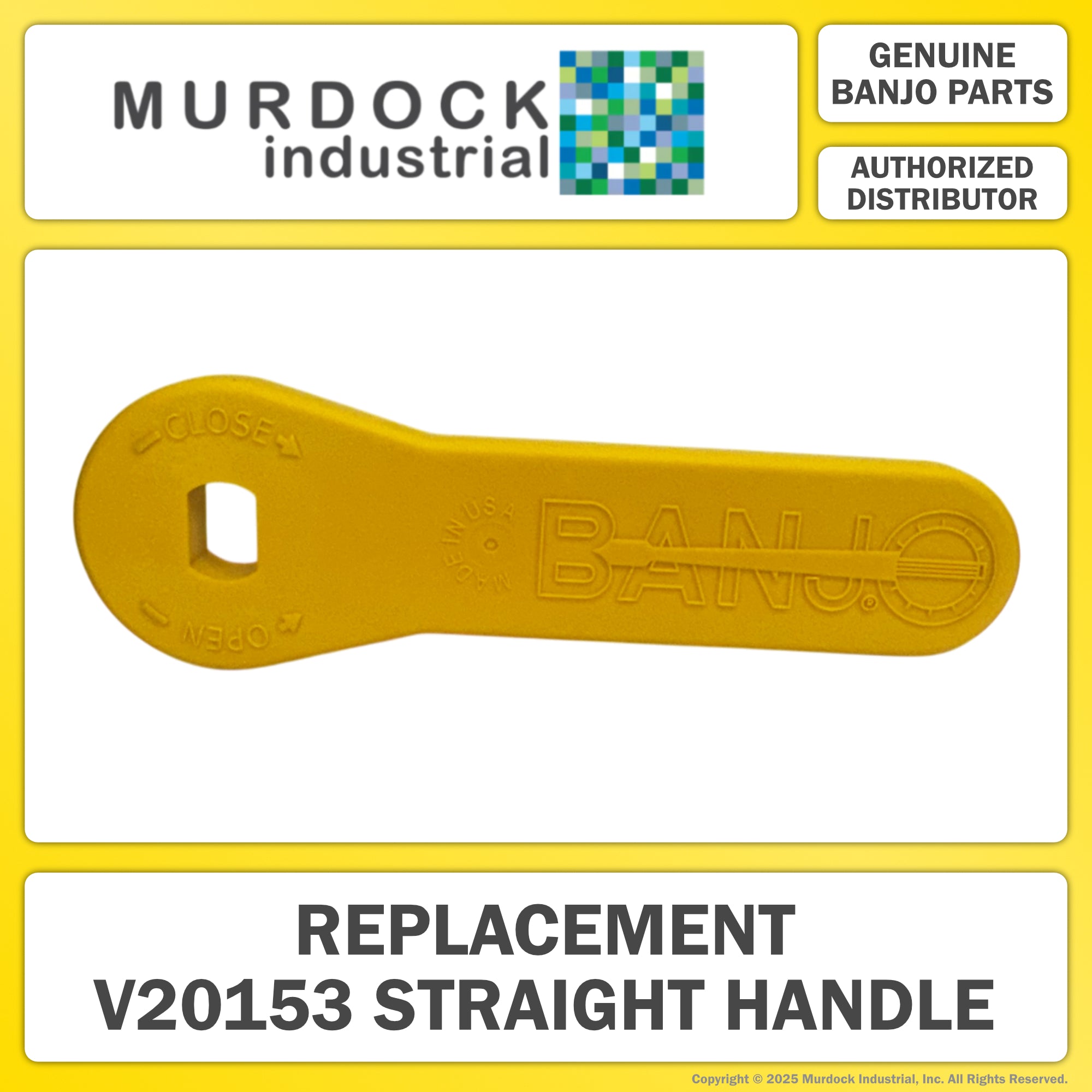V25153 by Banjo | Replacement Part for 6 Bolt Ball Valves | 2", 3", & 4" Handle