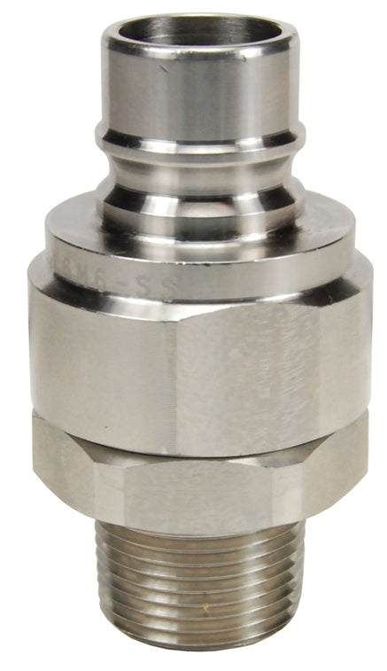 V6M6-SS by Dixon Valve | Hydraulic Quick Disconnect Coupling | V-Series | 3/4" Male NPTF x 3/4" MIL-C-51234 Valved | Plug | 316 Stainless Steel