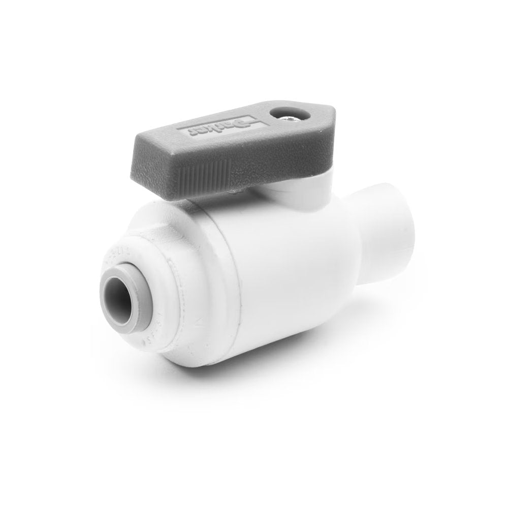 PP6VFC4-MG by Parker | TrueSeal™ Ball Valve | 3/8" Push-to-Connect x 1/4" Female NPTF Thread | 2.38" Length | Straight | White | Polypropylene
