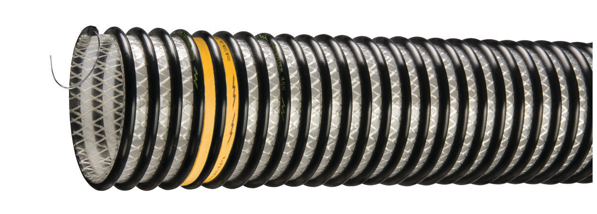 VLT-SD500X60 Tigerflex® Voltbuster™ by Kuriyama | VLT-SD™ Series | Heavy-Duty Food Grade Charge Reducing Fabric Reinforced Material Handling Hose | with Grounding Wire | Polyurethane | 5" ID | 5.79" OD | 60ft Length