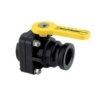 VSF200 by Banjo | 2" Standard Port Ball Valve "Stubby Valve" | 2" Male Adapter x 2" Female NPT | 1-1/2" Opening Thru Ball | 100 PSI | Polypropylene | Pack of 6