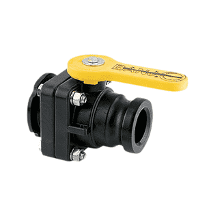 VSF200CF by Banjo | Manifold "Stubby" Valve | Standard Port | 2" Flange x 2" Male Adapter | Opening Thru Ball: 1-1/2" | 100 PSI | Polypropylene | Pack of 6