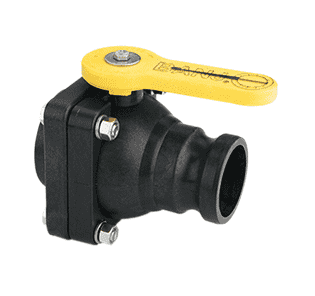 VSF204FP by Banjo | 2" Full Port Ball Valve "Stubby Valve" | 2" Male Adapter x 2" Female NPT | 2" Opening Thru Ball | 100 PSI | Polypropylene | Pack of 6
