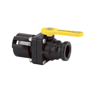 VFB201 by Banjo | Bolted Ball Valve | Fits Hoover TUFF TANK II® | 2" Male QDC x 2" Female QDC | Opening Thru Ball: 1-1/2" | 75 PSI | Polypropylene