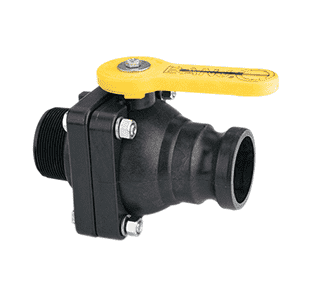 VSFMT204FP by Banjo | 2" Full Port Ball Valve "Stubby Valve" | 2" Male Adapter x 2" Male NPT | 2" Opening Thru Ball | 150 PSI | Polypropylene