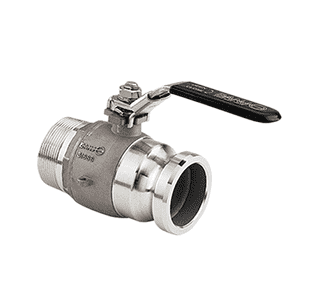 VSFMT220SS by Banjo | 2" Manifold "Stubby" Valve | Full Port | 2" Male Adapter x 2" NPT | Opening Thru Ball: 2" | 225 PSI | Stainless Steel