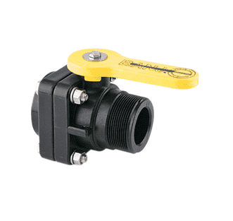 VSMT200 by Banjo | 2" Standard Port Ball Valve "Stubby Valve" | 2 " Male NPT x 2" Female NPT | 1-1/2" Opening Thru Ball | 100 PSI | Polypropylene | Pack of 6