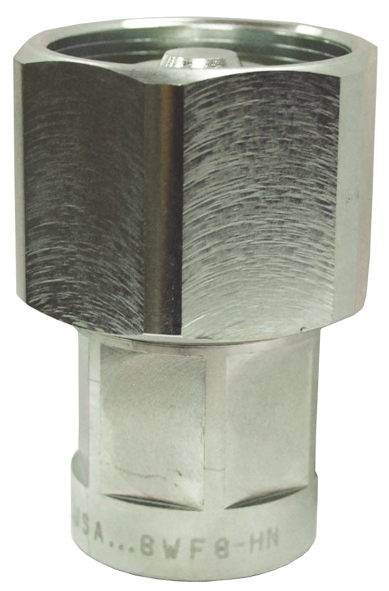 8WF8-HN by Dixon Valve | Hydraulic Quick Disconnect Coupling | W-Series | 1" Female NPTF x 1" Wingstyle Interchange Hex-Nut | Socket | Nitrile Seal | Steel