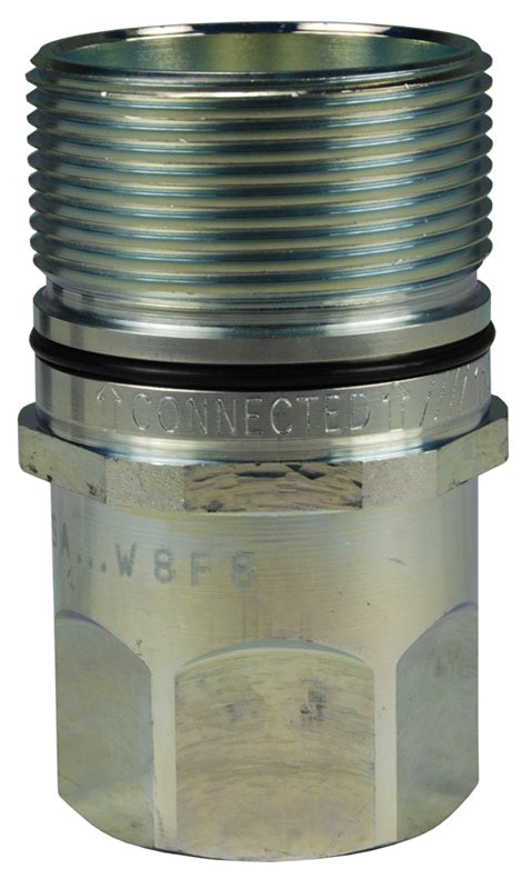 W8F8 by Dixon Valve | Hydraulic Quick Disconnect Coupling | W-Series | 1" Female NPTF x 1" Wingstyle Interchange | Plug | Nitrile Seal | Steel