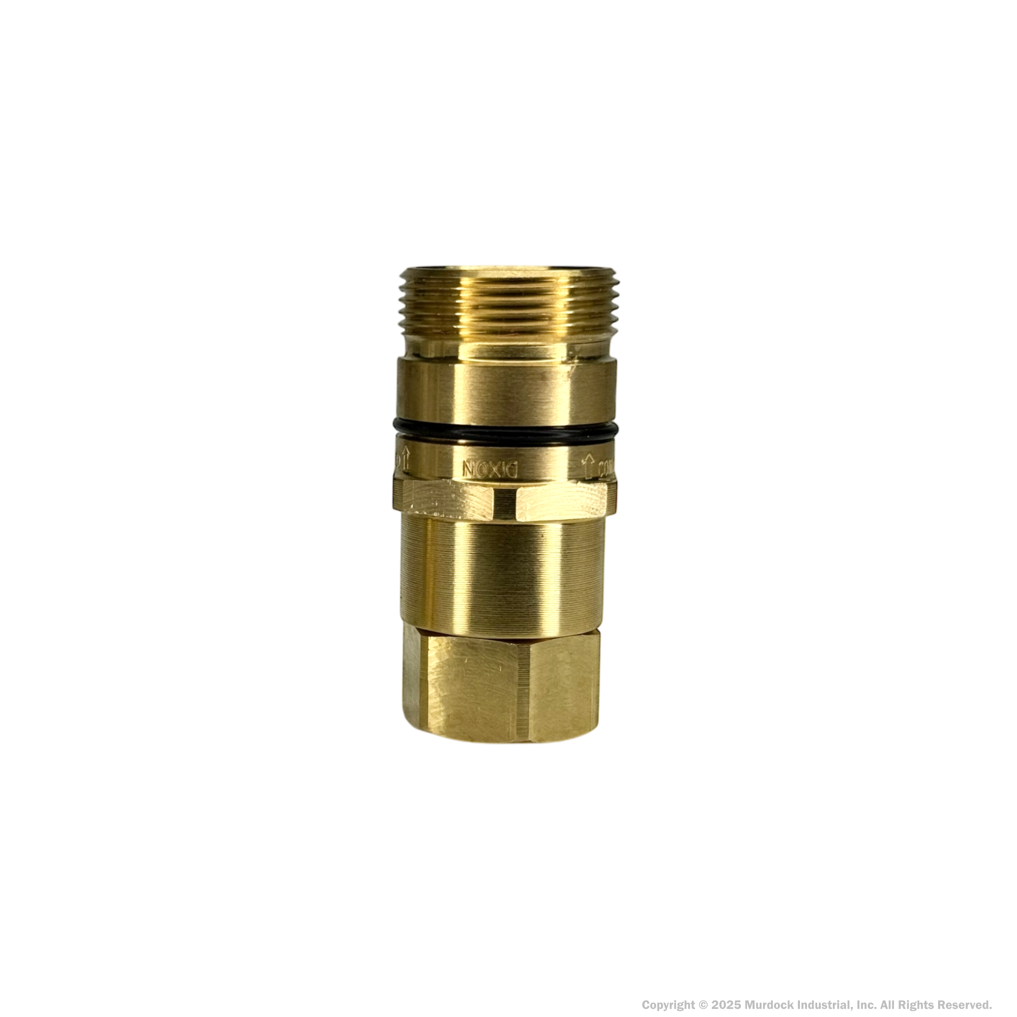 W3F2-B by Dixon Valve | Hydraulic Quick Disconnect Coupling | W-Series | 1/4" Female NPTF x 3/8" Wingstyle Interchange | Plug | Nitrile Seal | Brass