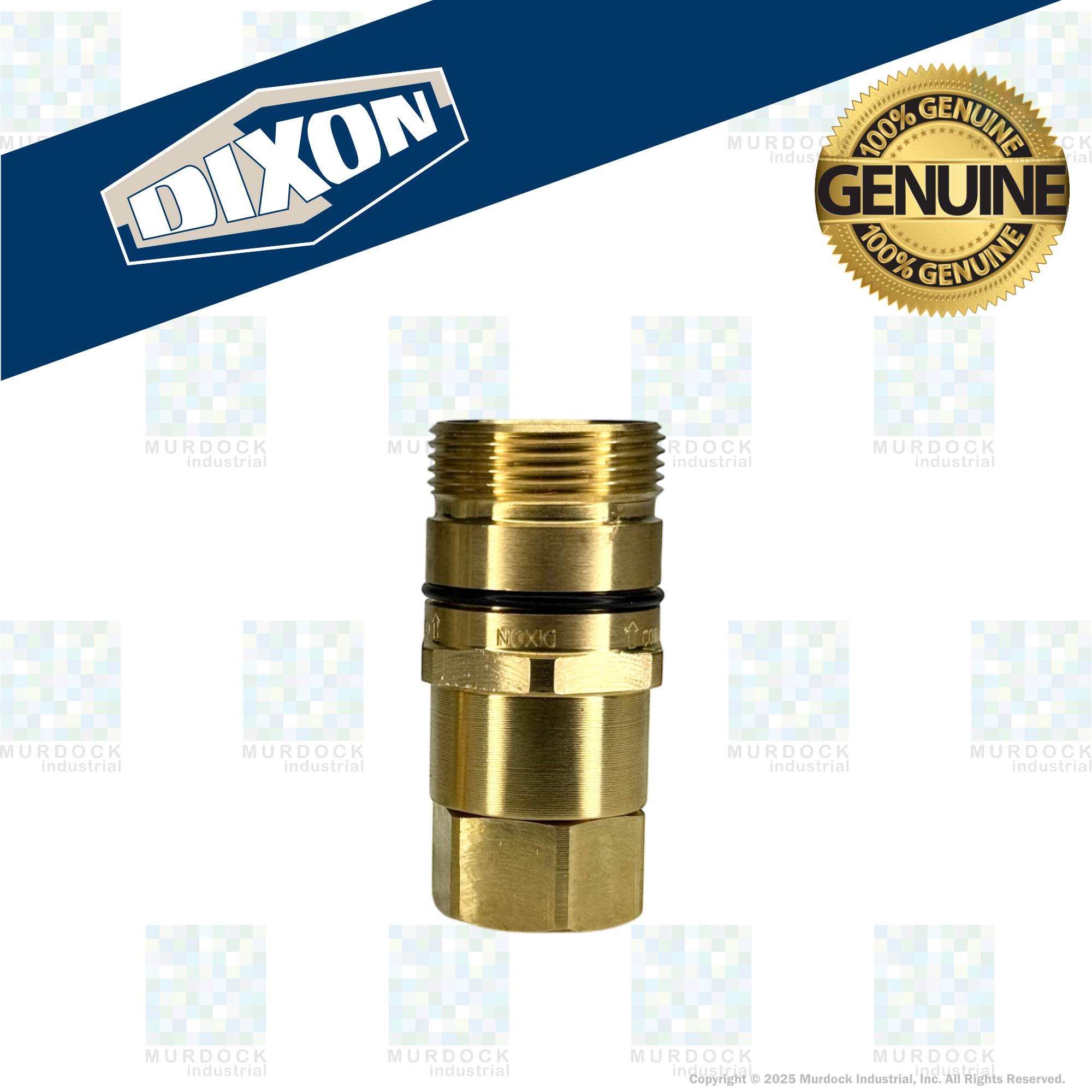 W3F2-B by Dixon Valve | Hydraulic Quick Disconnect Coupling | W-Series | 1/4" Female NPTF x 3/8" Wingstyle Interchange | Plug | Nitrile Seal | Brass