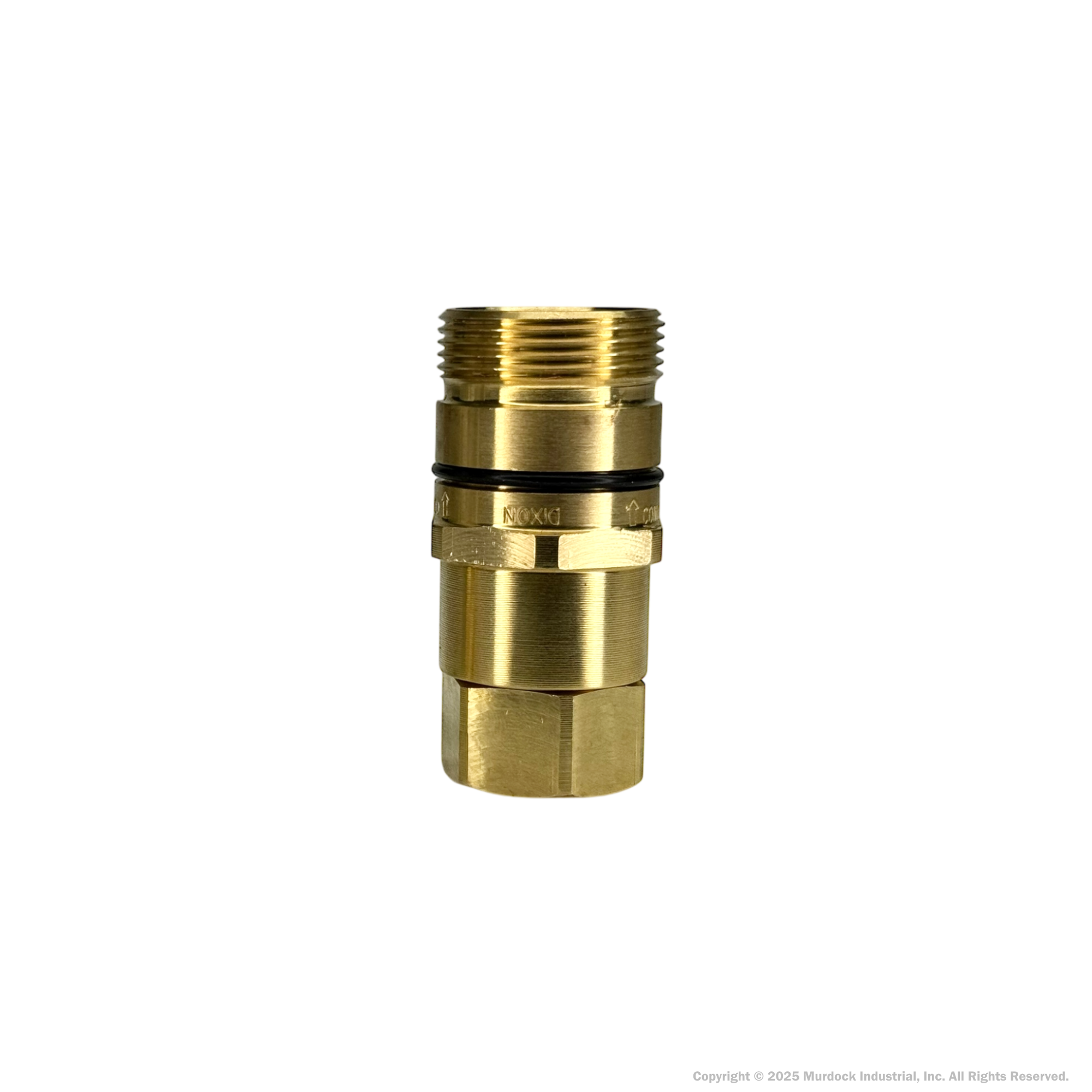 W3F3-B by Dixon Valve | Hydraulic Quick Disconnect Coupling | W-Series | 3/8" Female NPTF x 3/8" Wingstyle Interchange | Plug | Nitrile Seal | Brass