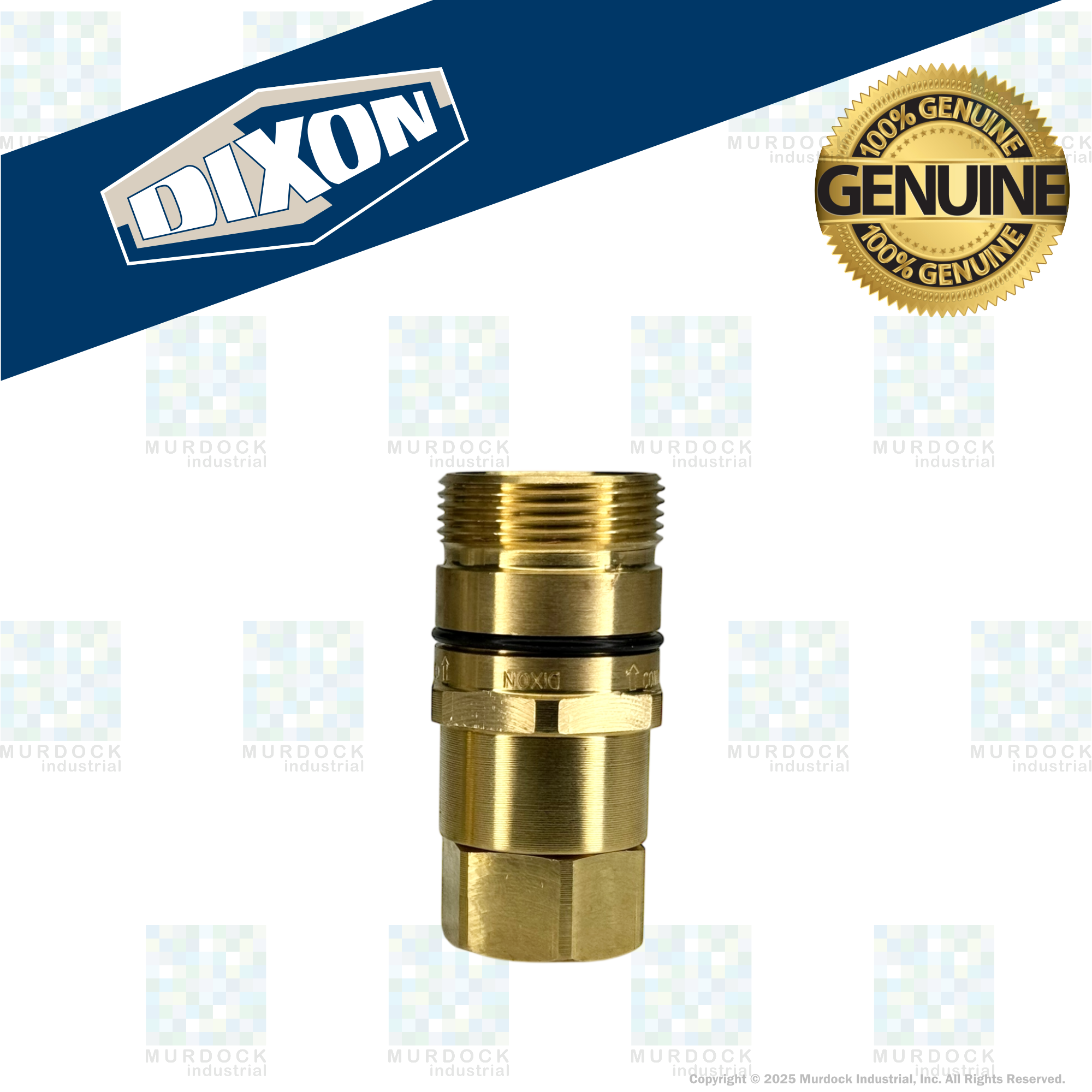 W3F3-B by Dixon Valve | Hydraulic Quick Disconnect Coupling | W-Series | 3/8" Female NPTF x 3/8" Wingstyle Interchange | Plug | Nitrile Seal | Brass