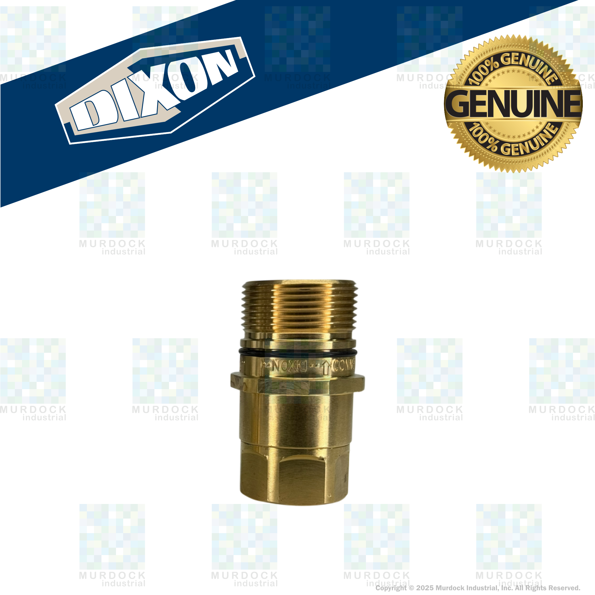 W6F4-B by Dixon Valve | Hydraulic Quick Disconnect Coupling | W-Series | 1/2" Female NPTF x 3/4" Wingstyle Interchange | Plug | Nitrile Seal | Brass
