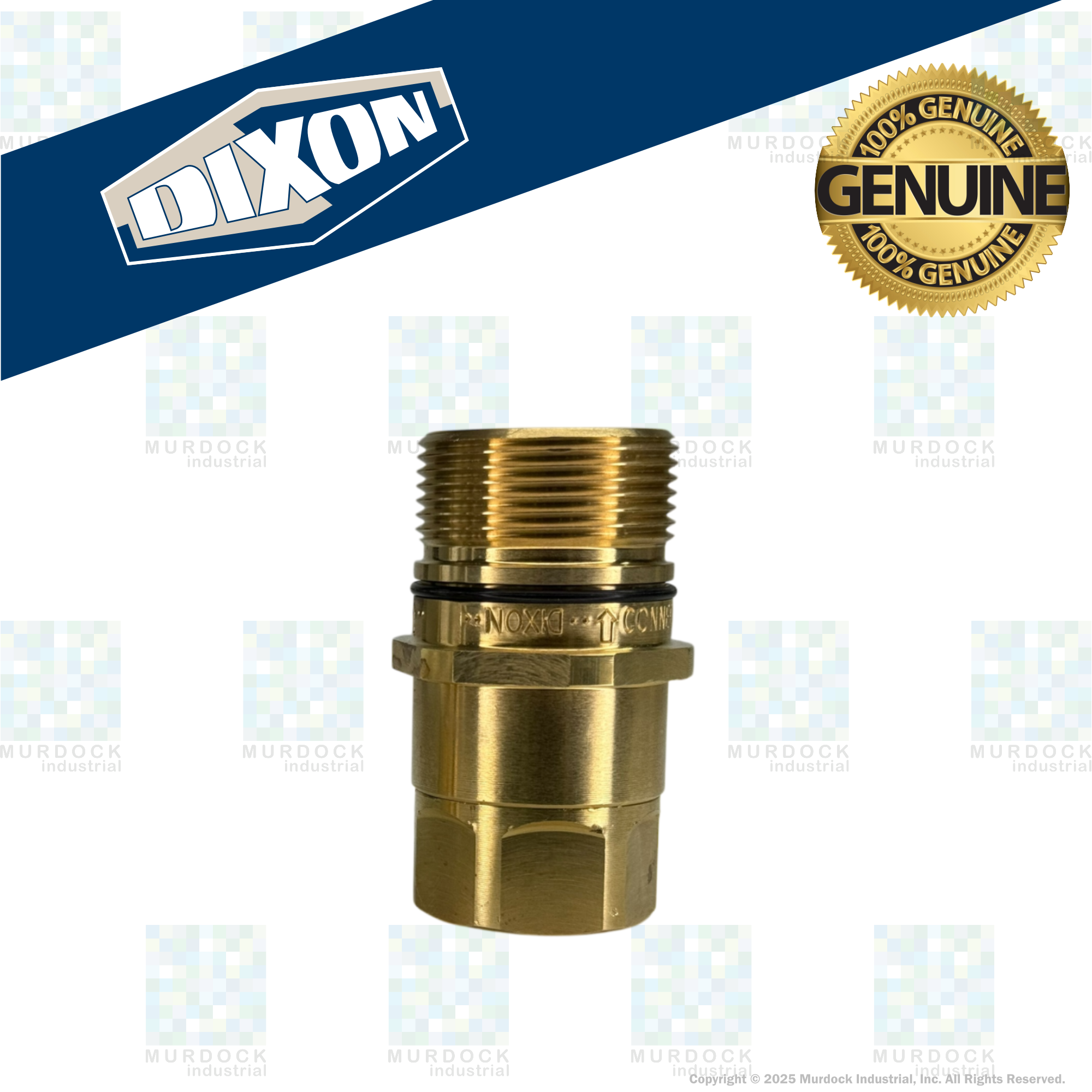 W6F6-B by Dixon Valve | Hydraulic Quick Disconnect Coupling | W-Series | 3/4" Female NPTF x 3/4" Wingstyle Interchange | Plug | Nitrile Seal | Brass