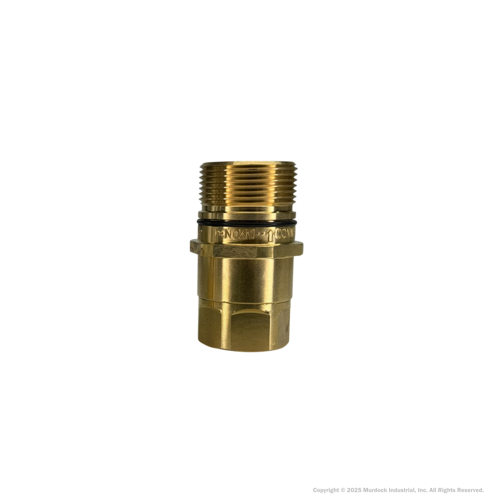 W8F8-B by Dixon Valve | Hydraulic Quick Disconnect Coupling | W-Series | 1" Female NPTF x 1" Wingstyle Interchange | Plug | Nitrile Seal | Brass